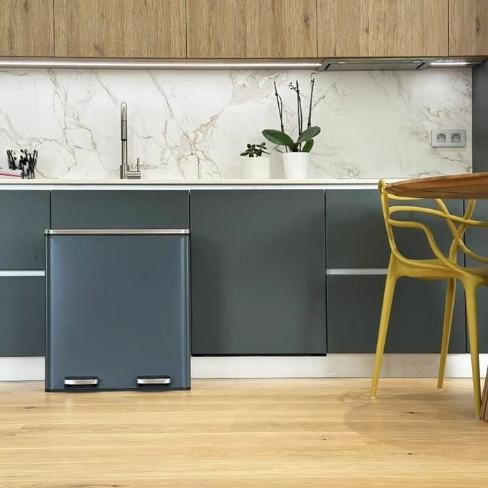 Кошче за боклук Kitchen Move Сив Неръждаема стомана 60 L