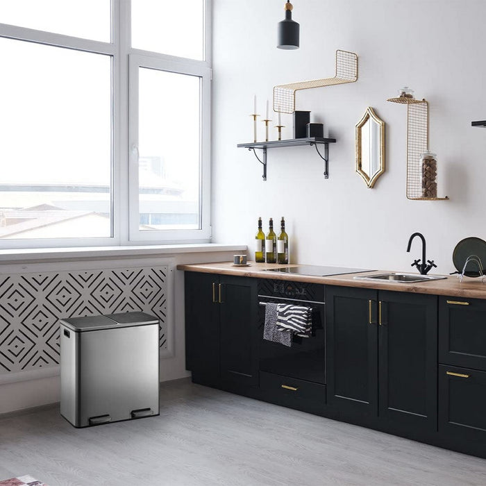 Кошче за Рециклирани Отпадъци Kitchen Move Неръждаема стомана (30 L x 2)