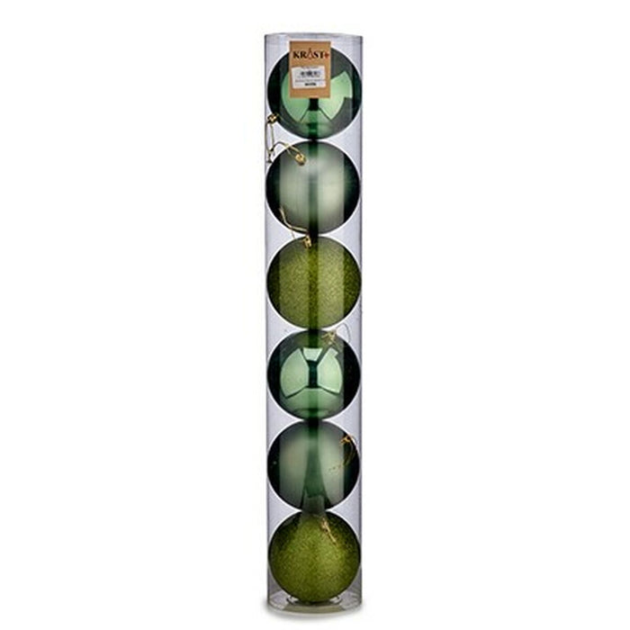 Комплект Коледни Топки Krist+ 00804 00804 Зелен Пластмаса Ø 12 cm 6 Части (6 броя)
