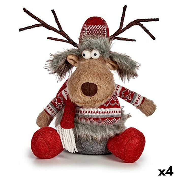 Декоративна фигурка Krist+ FG31-9590A FG31-9590A Бял Кафяв Червен Сив Елен 17 x 30 x 27 cm (4 броя)