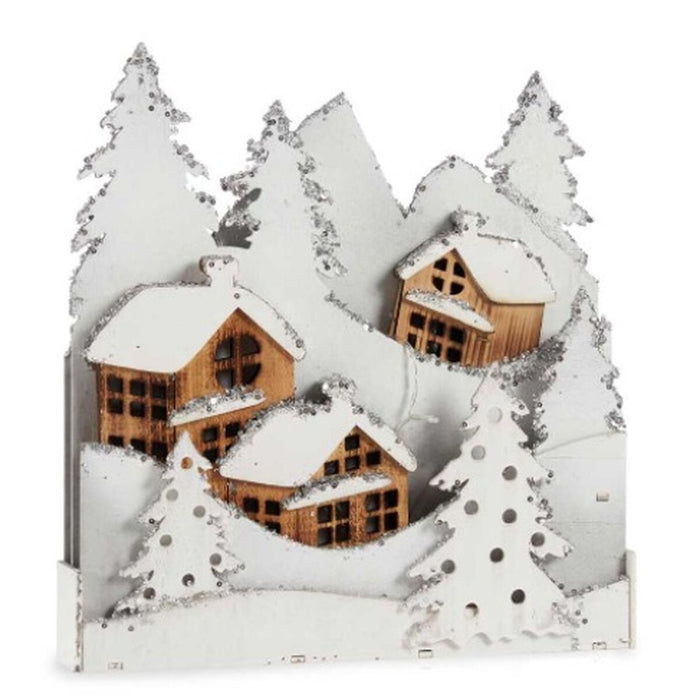 Декоративна фигурка Krist+ YF19-108 YF19-108 Бял Кафяв Селище 44 x 48 x 7,5 cm Светлина (4 броя)