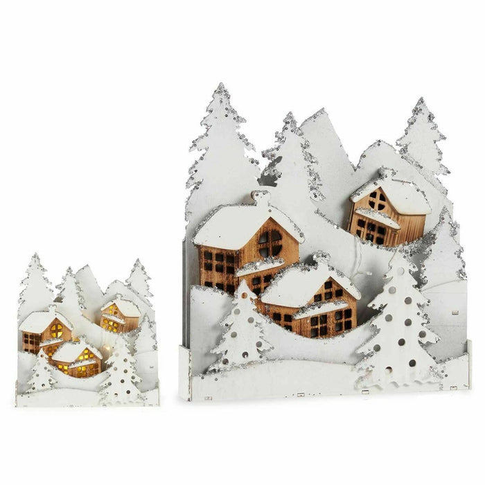 Декоративна фигурка Krist+ YF19-108 YF19-108 Бял Кафяв Селище 44 x 48 x 7,5 cm Светлина (4 броя)