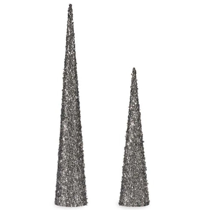 Коледна Украса Krist+ 193YYX38-MNCA-1 193YYX38-MNCA-1 Сребрист Сребро Конуси 9,5 x 60 x 9,5 cm пайети (4 броя)