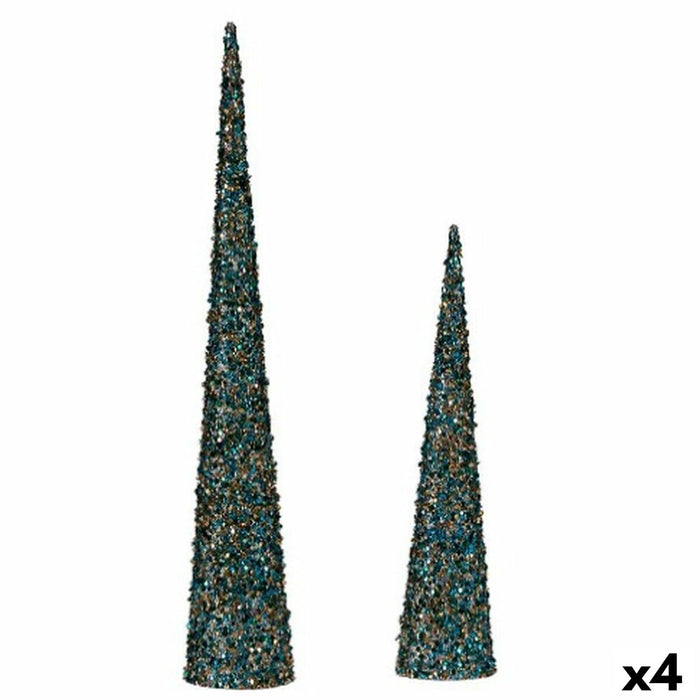 Коледна Украса Krist+ 193YYX38-MNCA-6 193YYX38-MNCA-6 Син Златен Конуси 9,5 x 60 x 9,5 cm пайети (4 броя)