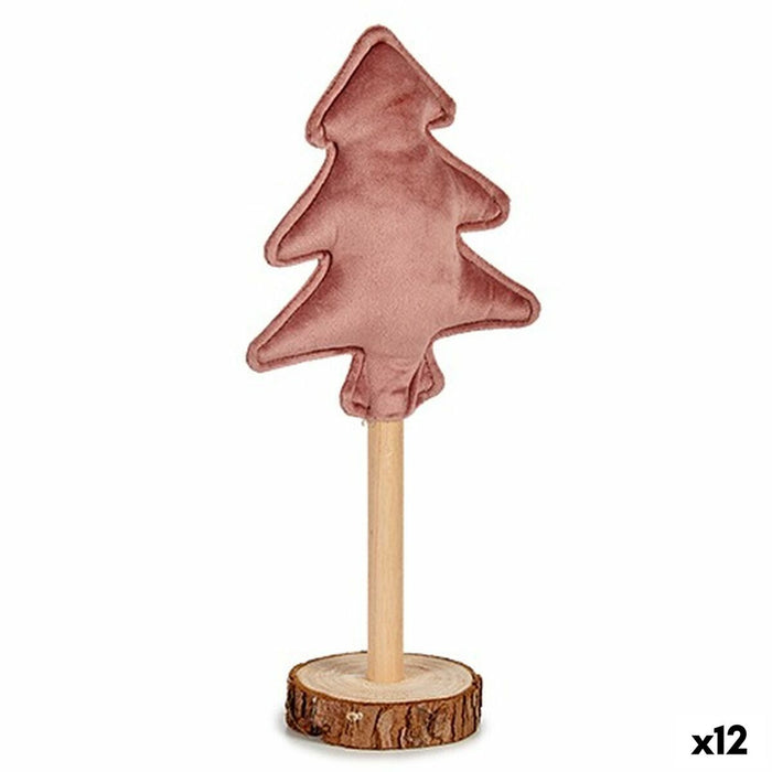Коледно дърво Krist+ 19AQ1341-P 19AQ1341-P Розов полиестер Дървен 8 x 13 x 30 cm (12 броя)