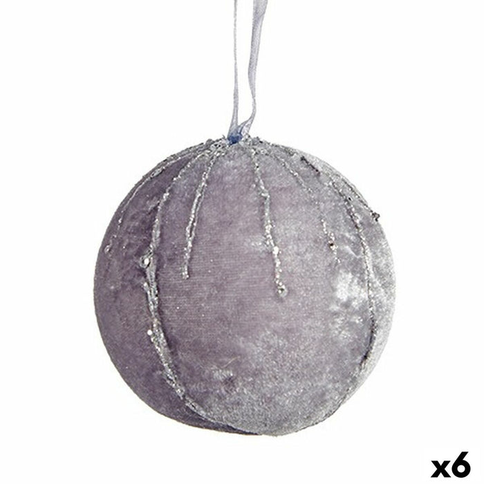 Комплект Коледни Топки Krist+ 19A5458-1G 19A5458-1G Сребрист полиестер (6 броя)