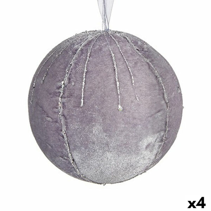 Комплект Коледни Топки Krist+ 19A5453-1G 19A5453-1G Сребрист полиестер (4 броя)