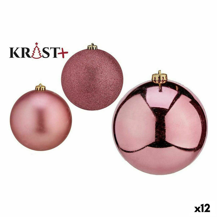 Комплект Коледни Топки Krist+ 00739 00739 Розов PVC (12 броя)