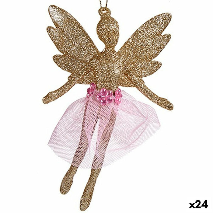 Коледна Украса Krist+ 91730 91730 Champagne Пластмаса Пурпурин Фея 8 x 12 x 5 cm 8 x 13 x 4 cm (24 броя)