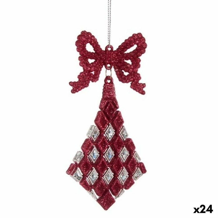Коледна Украса Krist+ 91745 91745 Фуксия Пластмаса Пурпурин Ласо Ромб 7,5 x 1 x 15,5 cm 7,5 x 15,5 x 1 cm (24 броя)