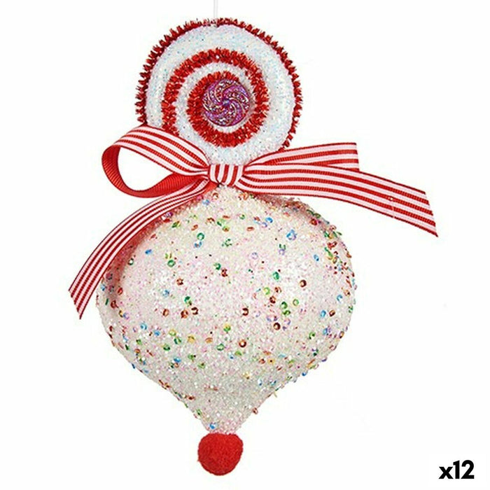 Коледна Украса Krist+ 64814836 64814836 Бял Червен Сълза 11 x 17 x 11 cm (12 броя)