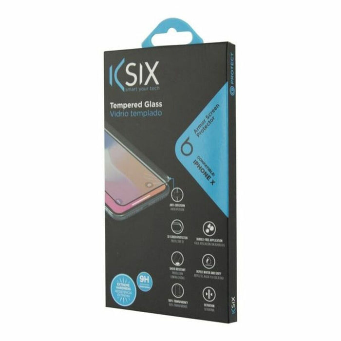 Протектор за екран на мобилен телефон от темперирано стъкло Iphone X-Xs KSIX Armor Черен