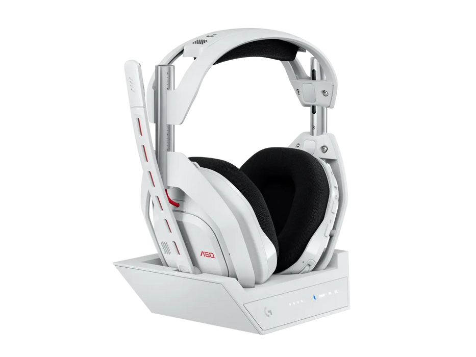 Logitech Astro A50 Lightspeed безжични слушалки с докинг станция, Бели
