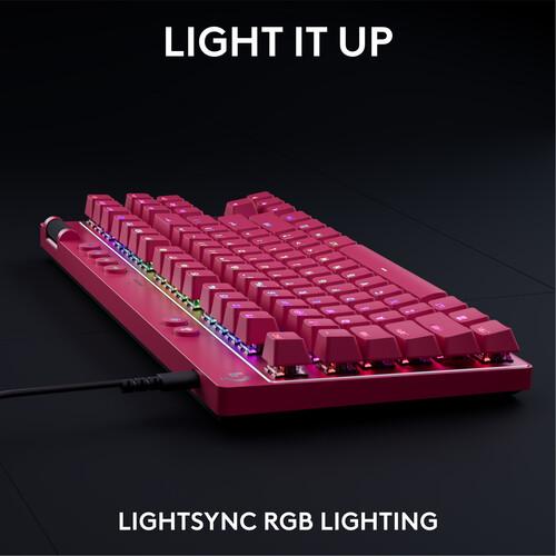 Геймърска механична клавиатура Logitech G Pro X RAPID TKL, Magnetic Analog Switch, Magenta