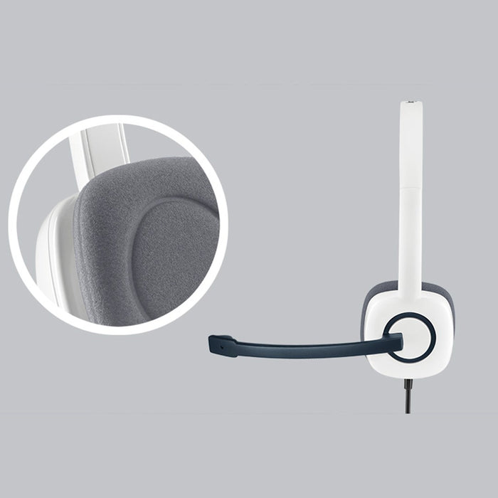 Слушалки с микрофон Logitech Бял