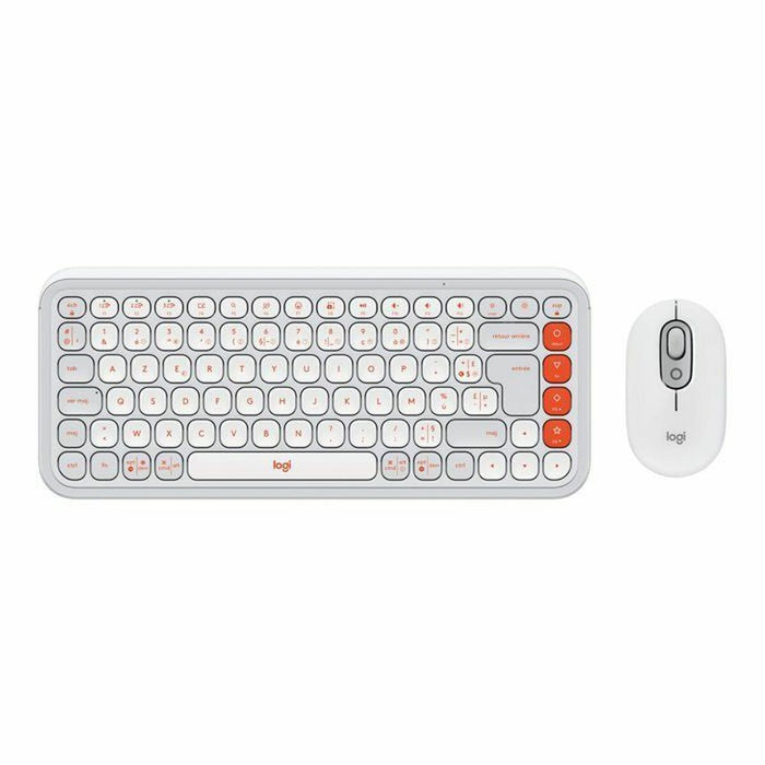 Клавиатура с мишка Logitech 920-013110 Бял френски Azerty френски