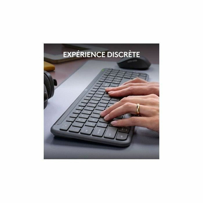 Клавиатура с мишка Logitech Стомана френски Azerty френски