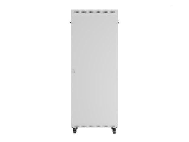 Lanberg стелажен шкаф 19" свободностоящ 42U/800x1000 (плосък пакет) със стъклена врата LCD сив v2