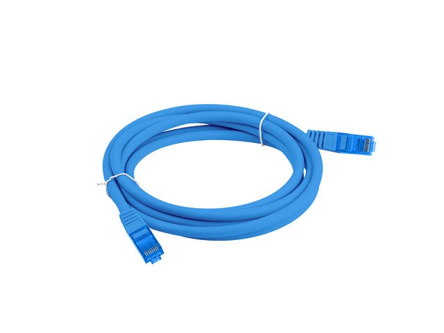 LANBERG PATCHCORD S/FTP CAT.6A 1M СИН LSZH
