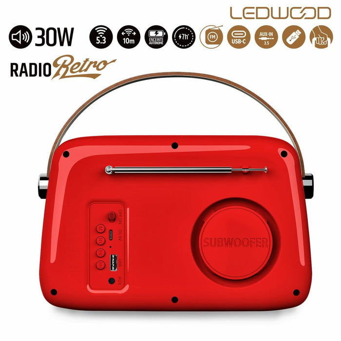 Радио-транзистор Ledwood ALMA RED Червен 30 W