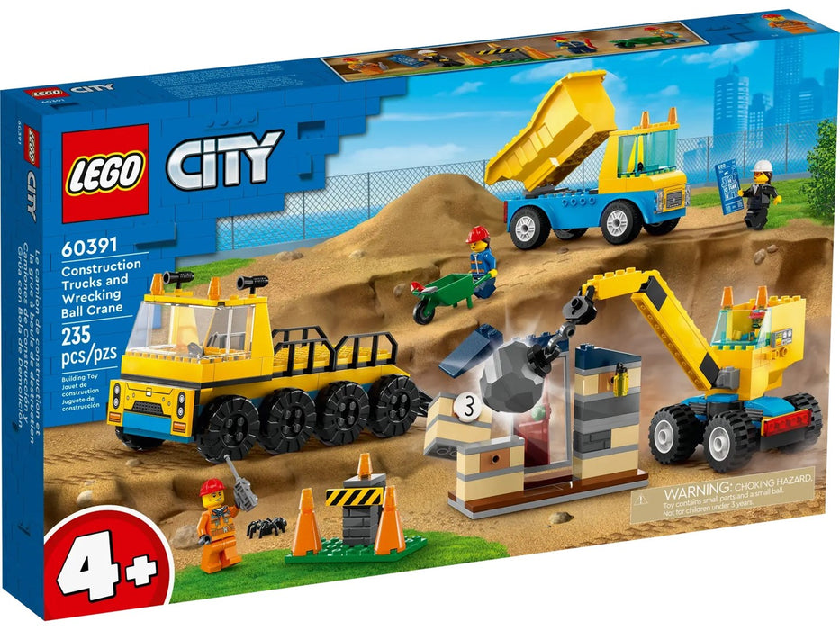 LEGO CITY 60391 СТРОИТЕЛНИ КАМИОНИ И ТОПЧЕН КРАН ЗА РАЗРУШИВАНЕ