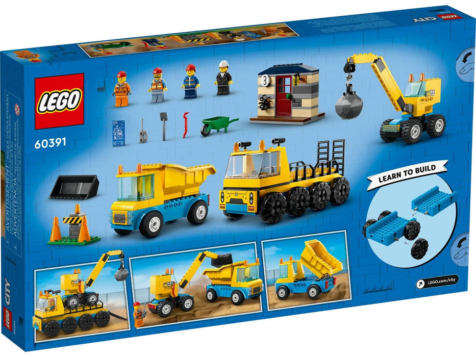LEGO CITY 60391 СТРОИТЕЛНИ КАМИОНИ И ТОПЧЕН КРАН ЗА РАЗРУШИВАНЕ