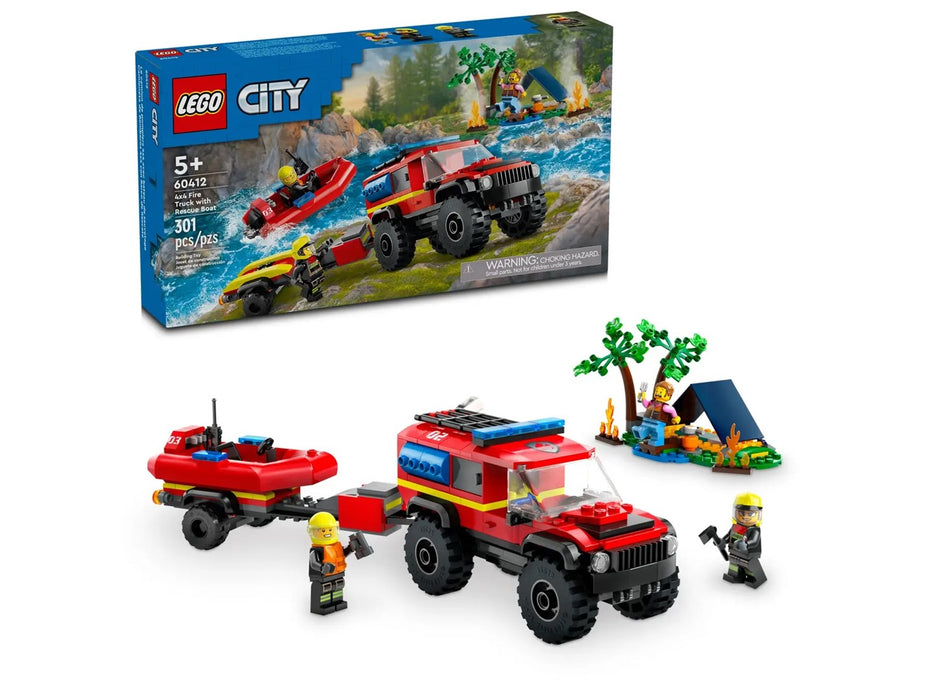LEGO City - 4x4 Fire Truck with Rescue Boat - 60412