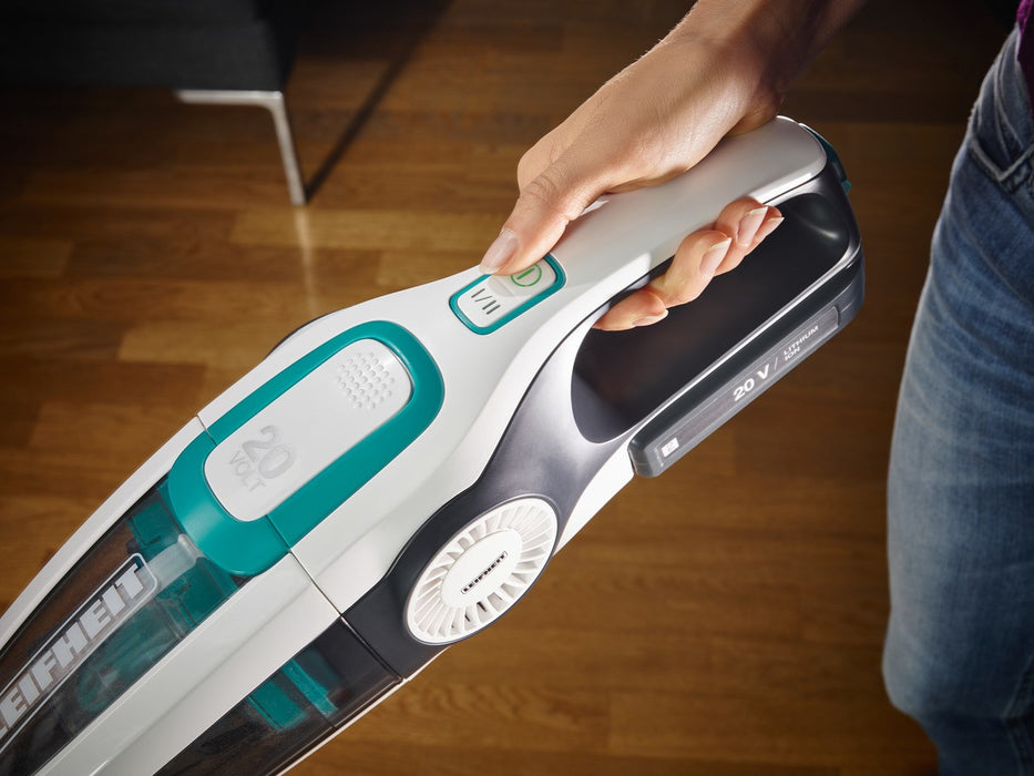 Leifheit PowerVac 2в1 2-в-1 стик вакуум Батерия Dry Cyclonic Bagless Черно, синьо, бяло
