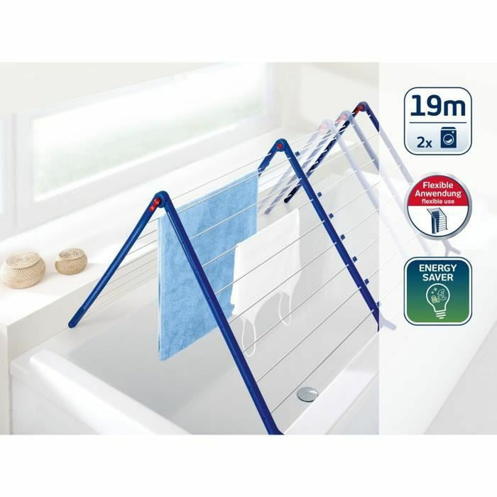 Простор Leifheit Bathtub Dryer Pegasus V 133 x 66,5 cm Син Бял Метал