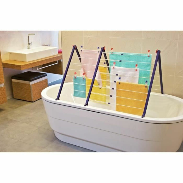 Простор Leifheit Bathtub Dryer Pegasus V 133 x 66,5 cm Син Бял Метал