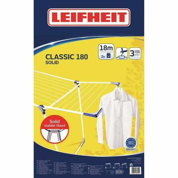Простор Leifheit CLASSIC Solid 180 Бял Найлон Стомана полипропилен 18 m
