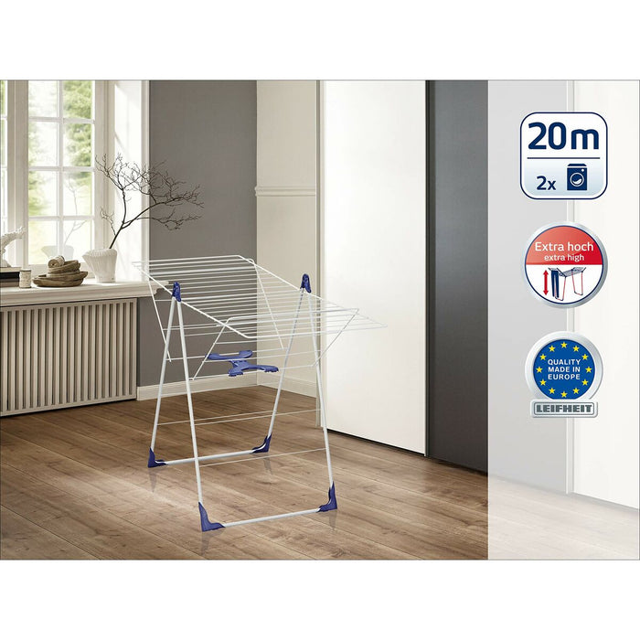 Простор Leifheit 81408 CLASSIC 200 Flex Стомана полипропилен Пластмаса Син Бял 20 m
