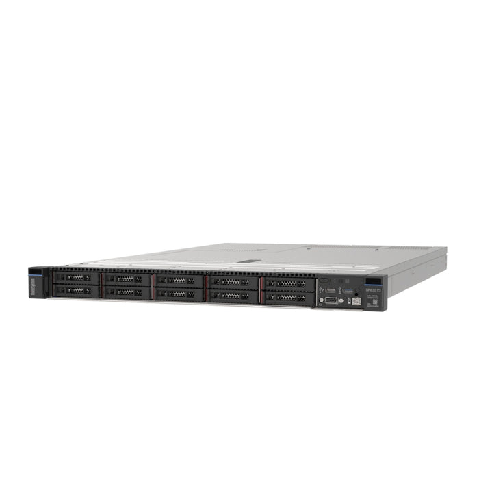 Lenovo ThinkSystem SR630 V3, Xeon Silver 4510 (12C 2.4GHz 30MB Cache/150W), 32GB (1x32GB, 4800MHz 1Rx4 DDR5 RDIMM), 4x 3.5" SAS/SATA, 9350-8i 2GB, 1x1100W Titanium, 4 Performance Вентилатори, XCC2 Platinum, V2 релси без инструменти