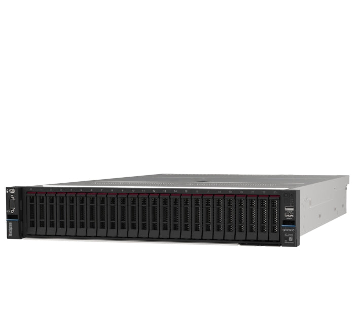 Lenovo ThinkSystem SR650 V3, без CPU, 32GB (1x32GB, 5600MHz 1Rx4 DDR5 RDIMM), 8 SAS/SATA, 940-8i 4GB, 1x1100W Titanium, 5 стандартни вентилатора, XCC2 Platinum, Toolless V2 Rails