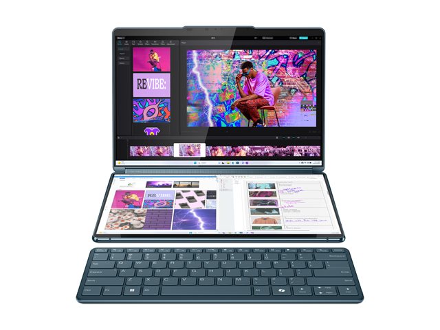 LENOVO YOGA Book 9 Intel Ultra 7 155U 2x13.3inch 2.8k OLED Touch 32GB DDR5 1TB PCIe W11P ENG клавиатура Tidal Teal 2y