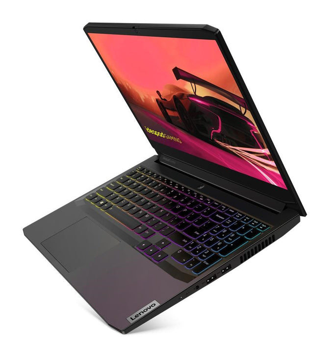 Lenovo IdeaPad Gaming 3 15ACH6 AMD Ryzen™ 5 5500H Лаптоп 39,6 см (15,6") Full HD 16 GB DDR4-SDRAM 512 GB SSD NVIDIA GeForce RTX 2050 Wi-Fi 5 (802.11ac) Windows 11 Начало Английски Черен