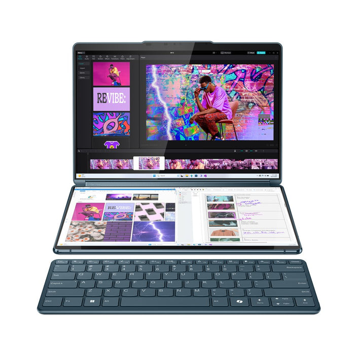 Lenovo Yoga Book 9 13IMU9 Intel Core Ultra 7 155U Hybrid (2-in-1) 33,8 см (13,3") Сензорен екран 2.8K 32 GB LPDDR5x-SDRAM 512 GB SSD Wi-Fi 6E (802.11ax) Windows 11 Home Teal