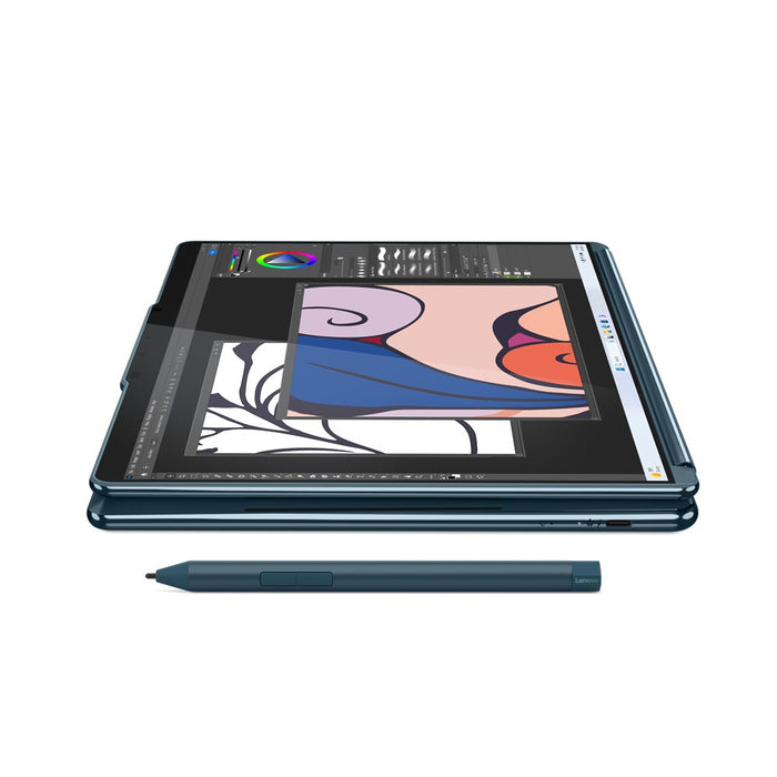 Lenovo Yoga Book 9 13IMU9 Intel Core Ultra 7 155U Hybrid (2-in-1) 33,8 см (13,3") Сензорен екран 2.8K 32 GB LPDDR5x-SDRAM 512 GB SSD Wi-Fi 6E (802.11ax) Windows 11 Home Teal