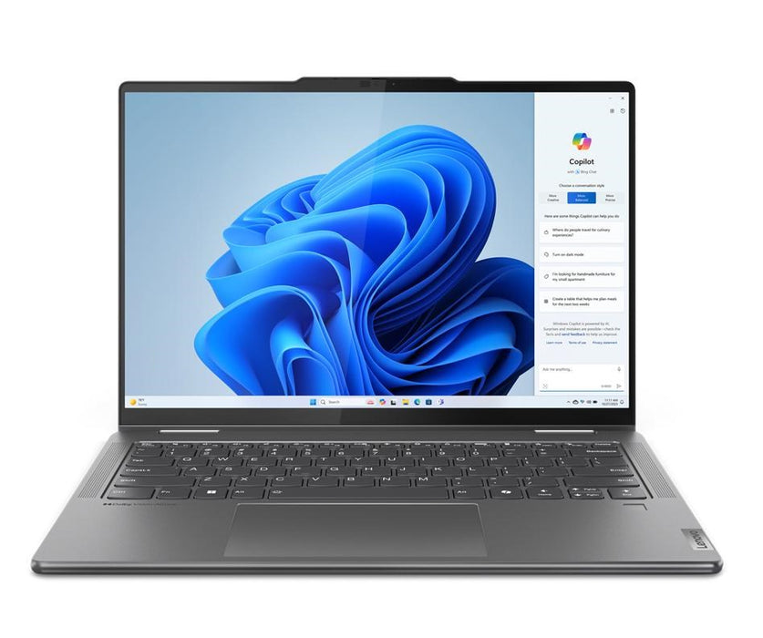 Lenovo Yoga 7 2-в-1 AMD Ryzen™ 7 8840HS Hybrid (2-в-1) 35,6 cm (14") Сензорен екран WUXGA 16 GB LPDDR5x-SDRAM 512 GB SSD Wi-Fi 6E (802.11ax) Windows 11 Home Grey