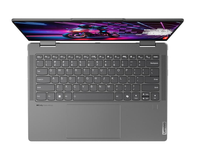 Lenovo Yoga 7 2-в-1 AMD Ryzen™ 7 8840HS Hybrid (2-в-1) 35,6 cm (14") Сензорен екран WUXGA 16 GB LPDDR5x-SDRAM 512 GB SSD Wi-Fi 6E (802.11ax) Windows 11 Home Grey
