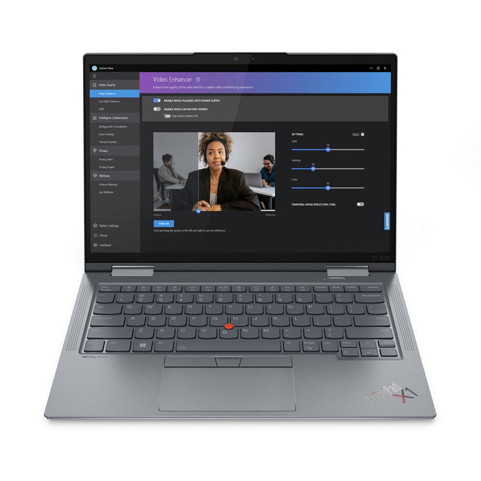 Lenovo ThinkPad X1 Yoga Intel® Core™ i7 i7-1365U Hybrid (2-в-1) 35,6 см (14") Сензорен екран WUXGA 32 GB LPDDR5-SDRAM 512 GB SSD Wi-Fi 6E (802.11ax) 4G LTE Windows 11 Pro Сив