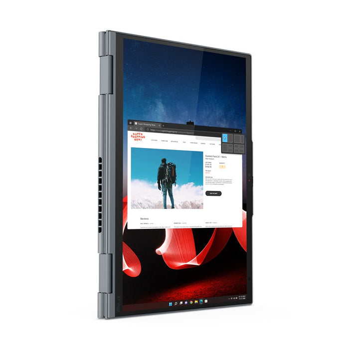Lenovo ThinkPad X1 Yoga Intel® Core™ i7 i7-1365U Hybrid (2-в-1) 35,6 см (14") Сензорен екран WUXGA 32 GB LPDDR5-SDRAM 512 GB SSD Wi-Fi 6E (802.11ax) 4G LTE Windows 11 Pro Сив