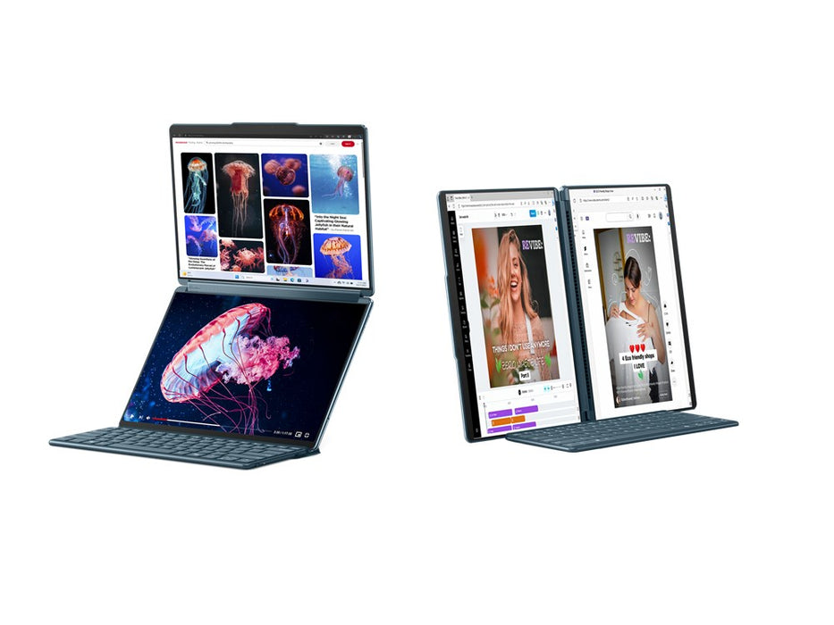 Lenovo Yoga Book 9 13IMU9 Intel Core Ultra 7 155U Hybrid (2-в-1) 33,8 cm (13,3") Сензорен екран 2.8K 32 GB LPDDR5x-SDRAM 512 GB SSD Wi-Fi 6E (802.11ax) Windows 11 Home Teal + Lenovo B210 (GX40Q17225)