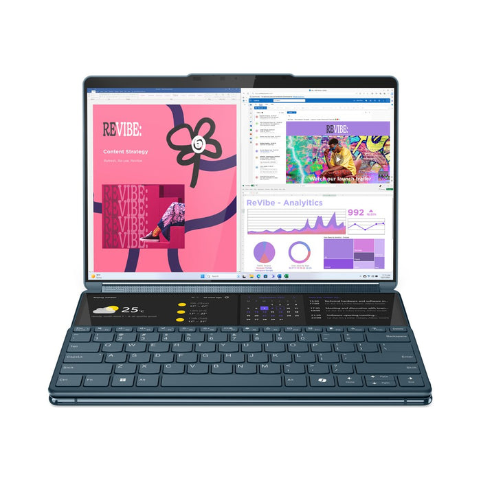 Lenovo Yoga Book 9 13IMU9 Intel Core Ultra 7 155U Hybrid (2-в-1) 33,8 cm (13,3") Сензорен екран 2.8K 32 GB LPDDR5x-SDRAM 512 GB SSD Wi-Fi 6E (802.11ax) Windows 11 Home Teal + Lenovo B210 (GX40Q17225)