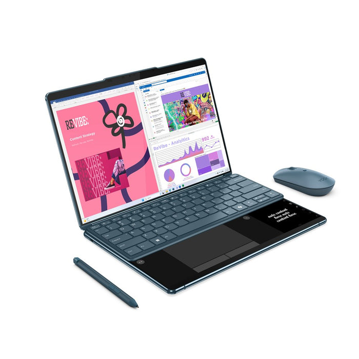 Lenovo Yoga Book 9 13IMU9 Intel Core Ultra 7 155U Hybrid (2-в-1) 33,8 cm (13,3") Сензорен екран 2.8K 32 GB LPDDR5x-SDRAM 512 GB SSD Wi-Fi 6E (802.11ax) Windows 11 Home Teal + Lenovo B210 (GX40Q17225)