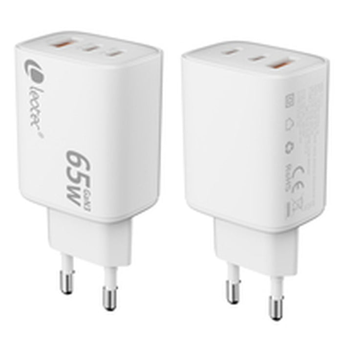Зарядно за стена LEOTEC LECSPH65W3W2 65 W Бял