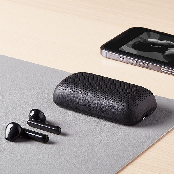 Безжични слушалки Lexon Speakerbuds със Bluetooth, черни