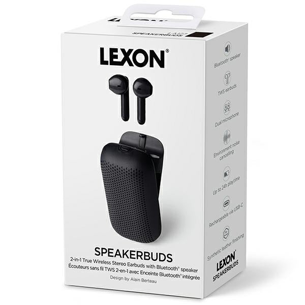 Безжични слушалки Lexon Speakerbuds със Bluetooth, черни
