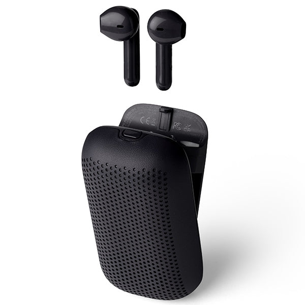 Безжични слушалки Lexon Speakerbuds със Bluetooth, черни