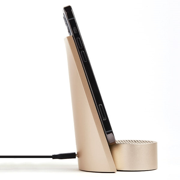 Индукционно зарядно Lexon City Energy Pro 10W със Bluetooth спийкър, светлозлатен